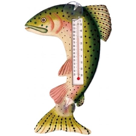 Songbird Essentials Leaping Trout Small Window Thermometer